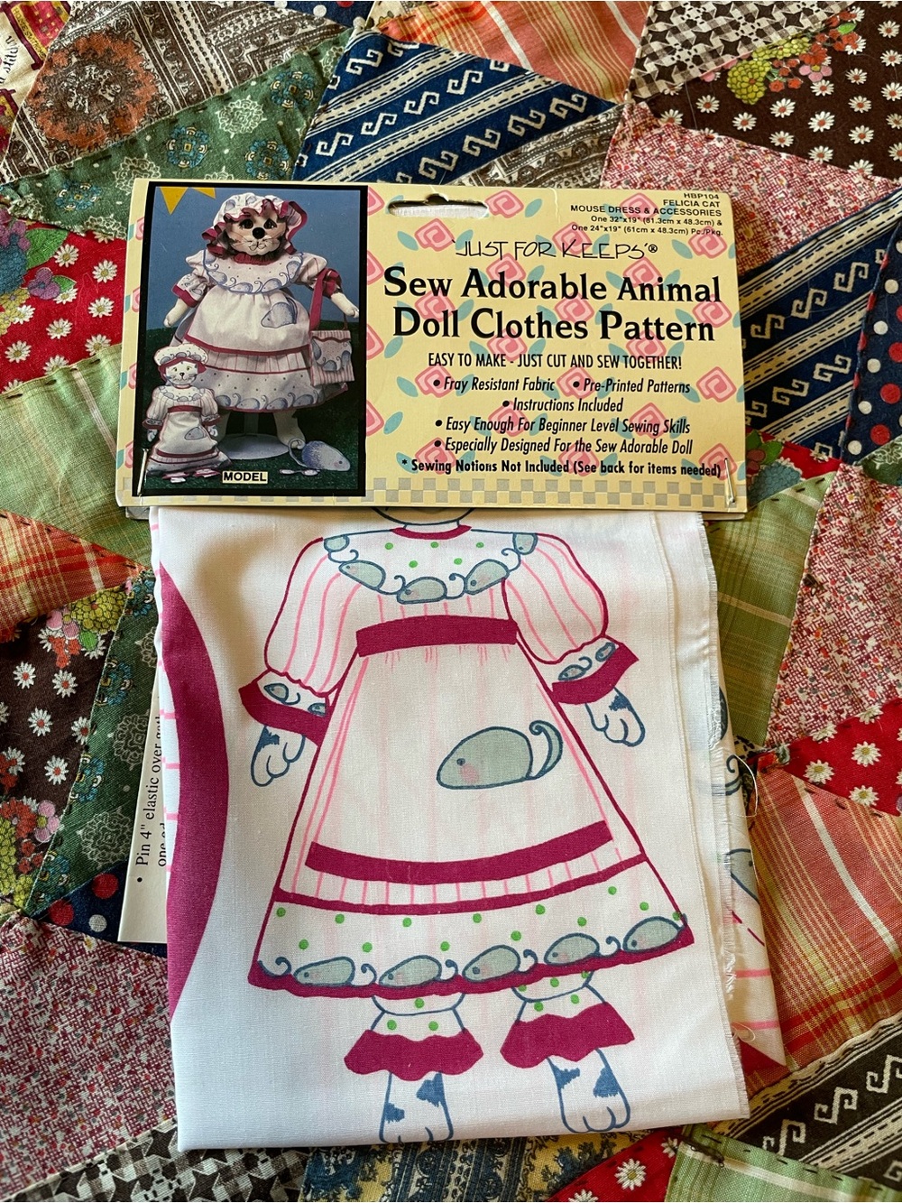 Just for Keeps Sew Adorable Animal Doll Clothes Pattern Felicia Cat Mouse Dress